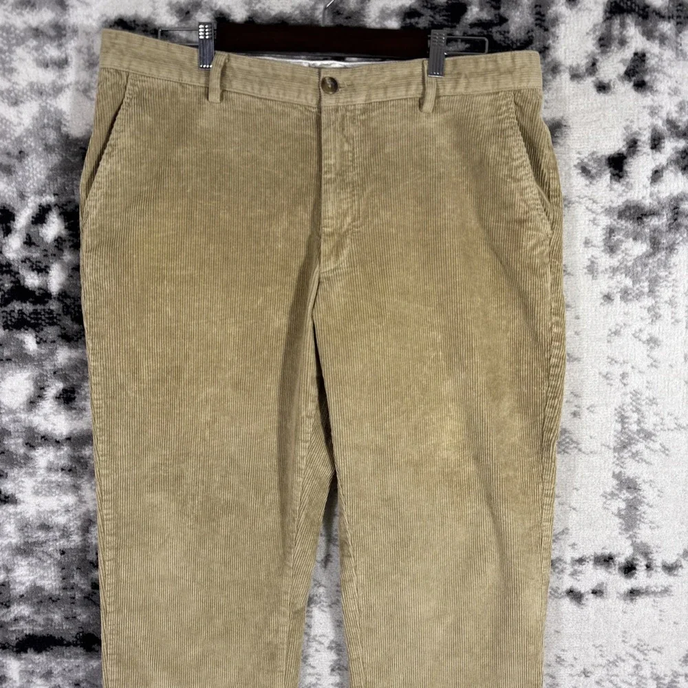 LL Bean Pants‎ Mens Size 36x32 Beige Corduroy Stretch Organic Cotton Preppy